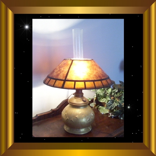 Antique Mica  Lamp Shade Kerosene Shade