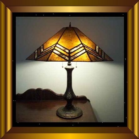 Antique Mica Lamp Shade Faber Prairie